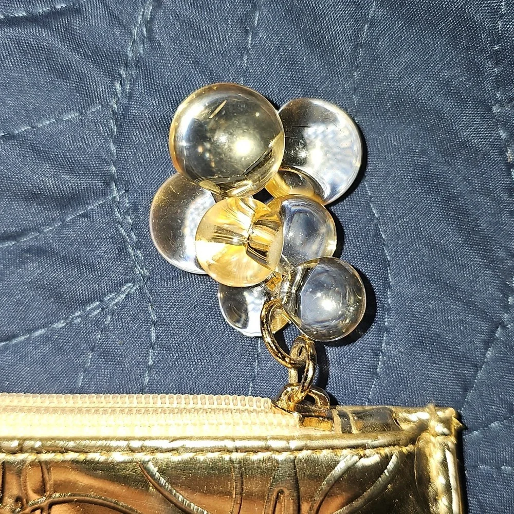 MAC New Gold Cosmetic Bag with Circle Pattern